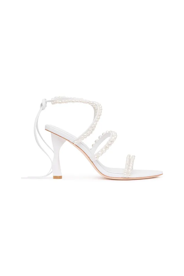 Women Shoes Aje Alba Pearl Sculptural Heel White