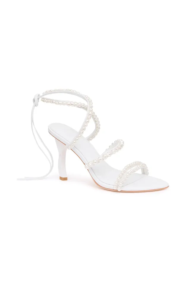 Women Shoes Aje Alba Pearl Sculptural Heel White