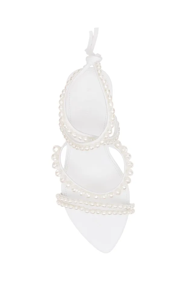 Women Shoes Aje Alba Pearl Sculptural Heel White