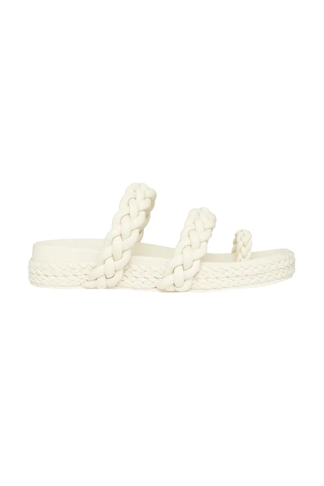 Women Shoes Aje Promenade Braided Chunky Slide White
