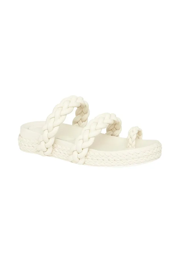 Women Shoes Aje Promenade Braided Chunky Slide White