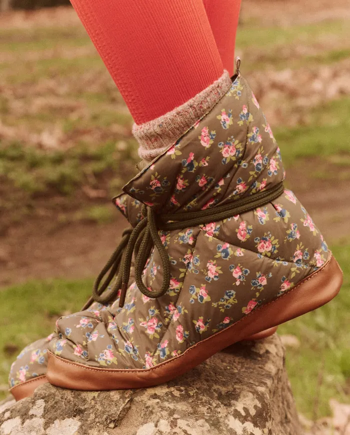 Women Shoes The Great The Down Quilted Puffer Slipper Cypress Basin Floral