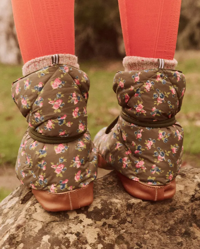 Women Shoes The Great The Down Quilted Puffer Slipper Cypress Basin Floral