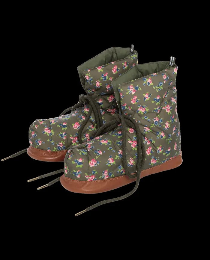 Women Shoes The Great The Down Quilted Puffer Slipper Cypress Basin Floral