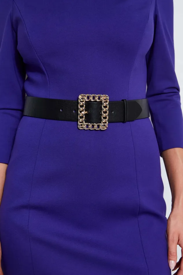 Women Short Dresses Elie Tahari Chain Belt Dart Dress Grape