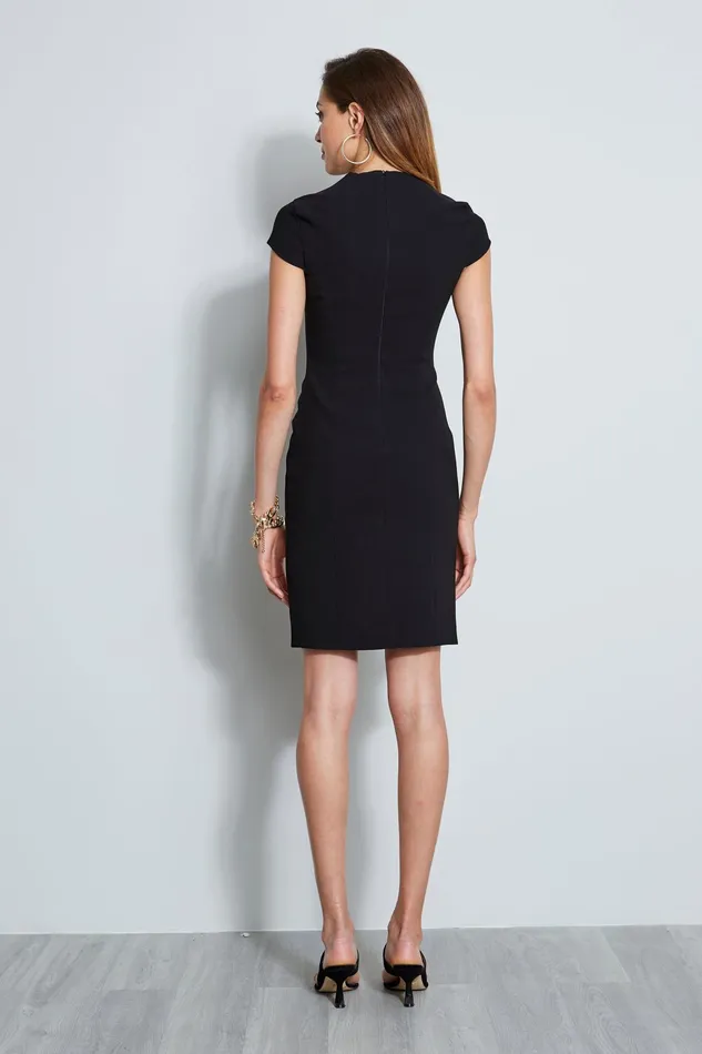 Women Short Sleeve Dresses Elie Tahari Freida Dress Black
