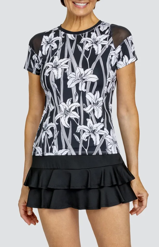 Women Short Sleeve Tail Activewear Lavinia Top 8211 Raven Lilium