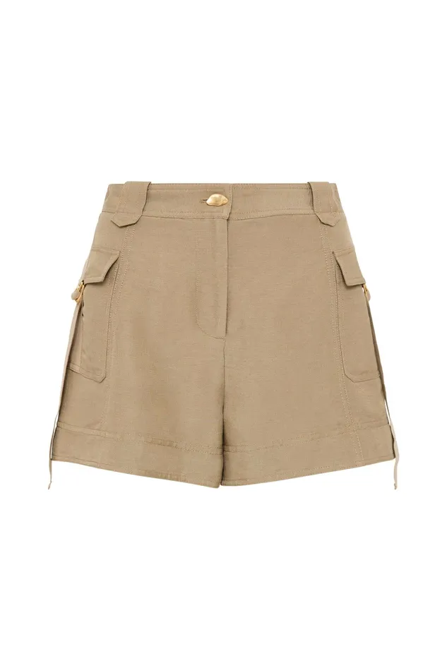 Women Shorts Aje Escapade Ribbon Utility Short Desert Khaki