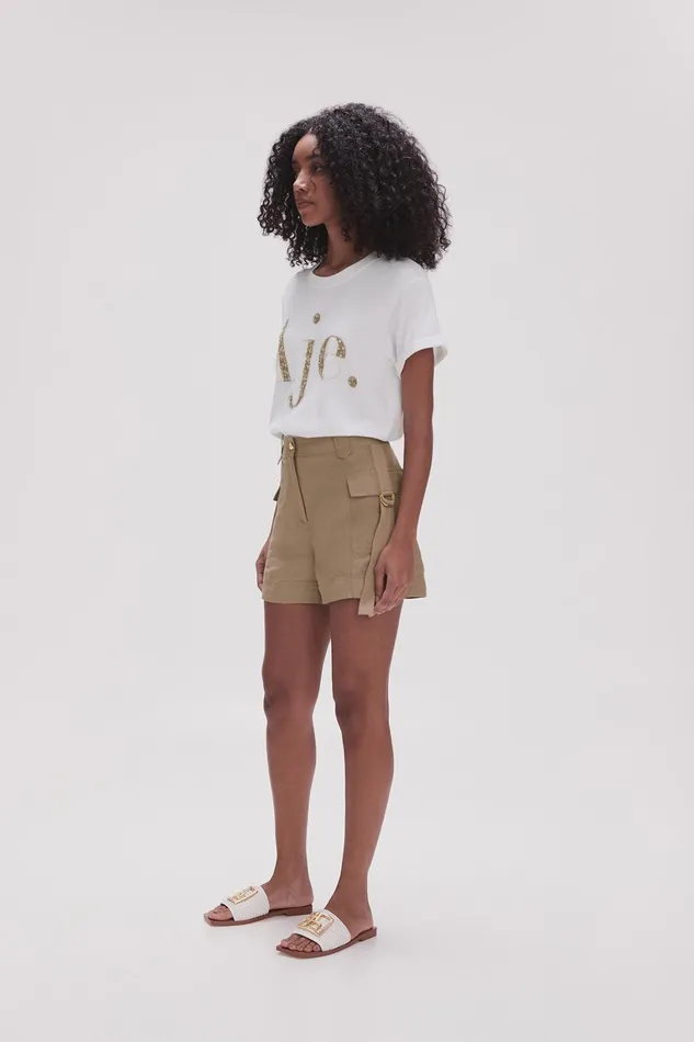 Women Shorts Aje Escapade Ribbon Utility Short Desert Khaki