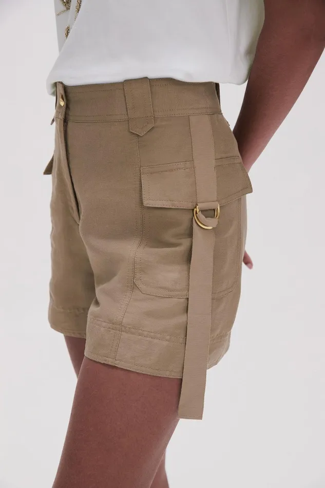 Women Shorts Aje Escapade Ribbon Utility Short Desert Khaki