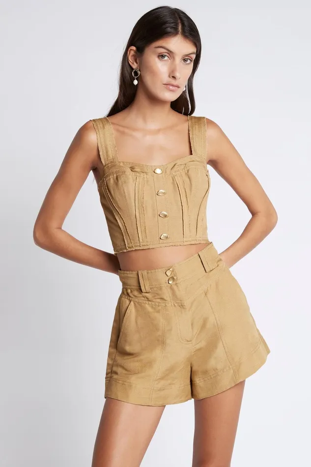 Women Shorts Aje Estate Wide Leg Utility Short Taupe