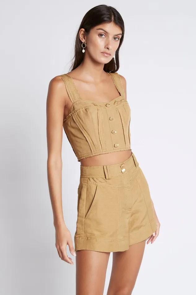 Women Shorts Aje Estate Wide Leg Utility Short Taupe
