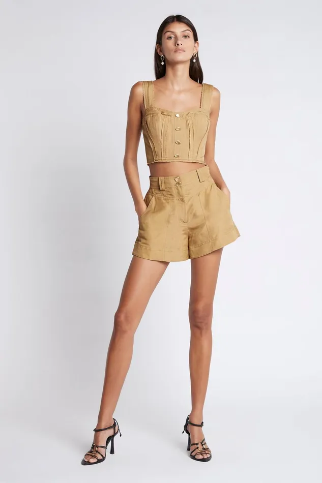Women Shorts Aje Estate Wide Leg Utility Short Taupe