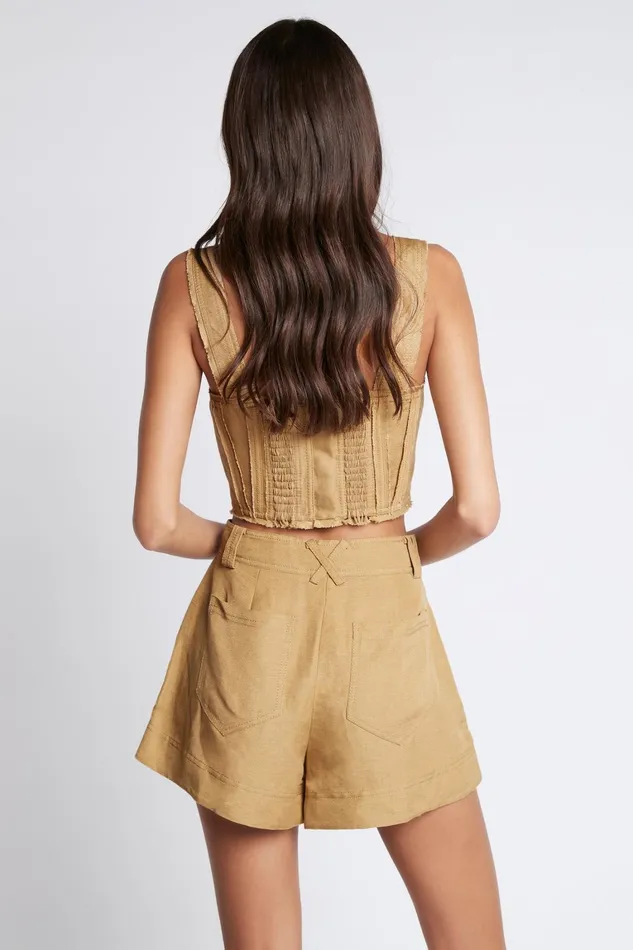 Women Shorts Aje Estate Wide Leg Utility Short Taupe
