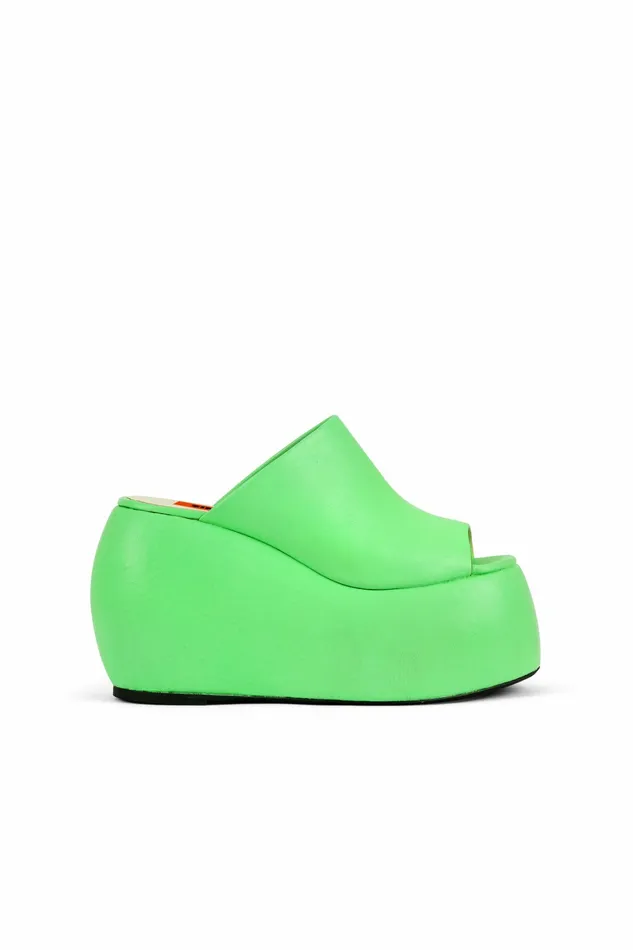 Women Simon Miller Bubble Clogs Platform Bubble Wedge Happy Green
