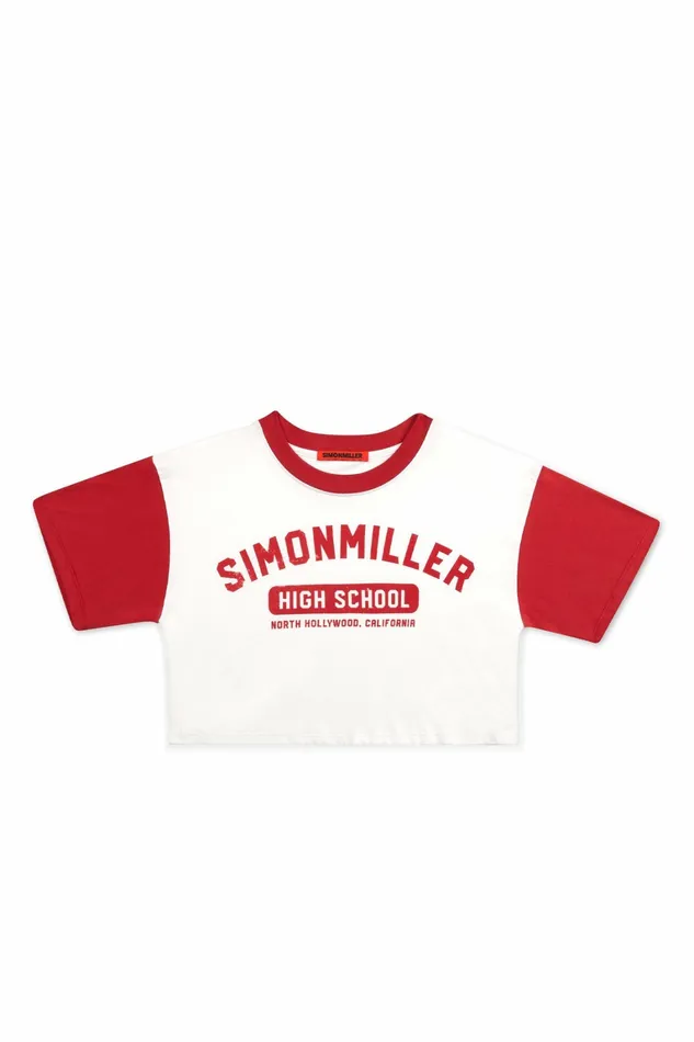 Women Simon Miller Graphics Sm High Cropped Tee Cherry Sm Graphic