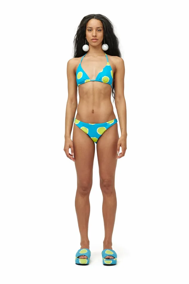 Women Simon Miller Prints Bwai Bikini Bottom Suburban Blue Valley Green Dot Print