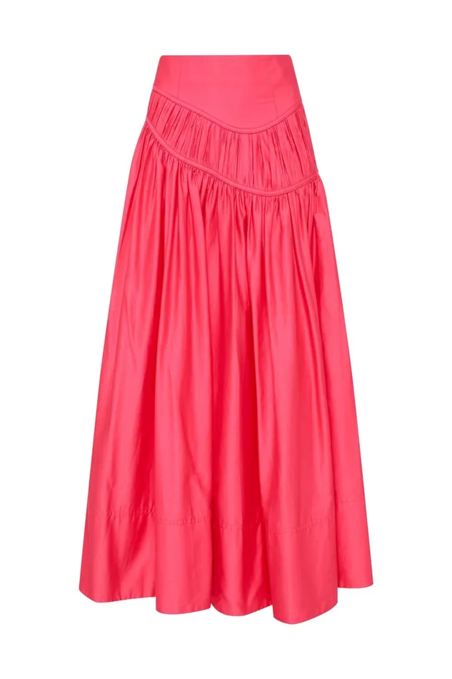 Women Skirts Aje Curve Midi Skirt Rouge Pink