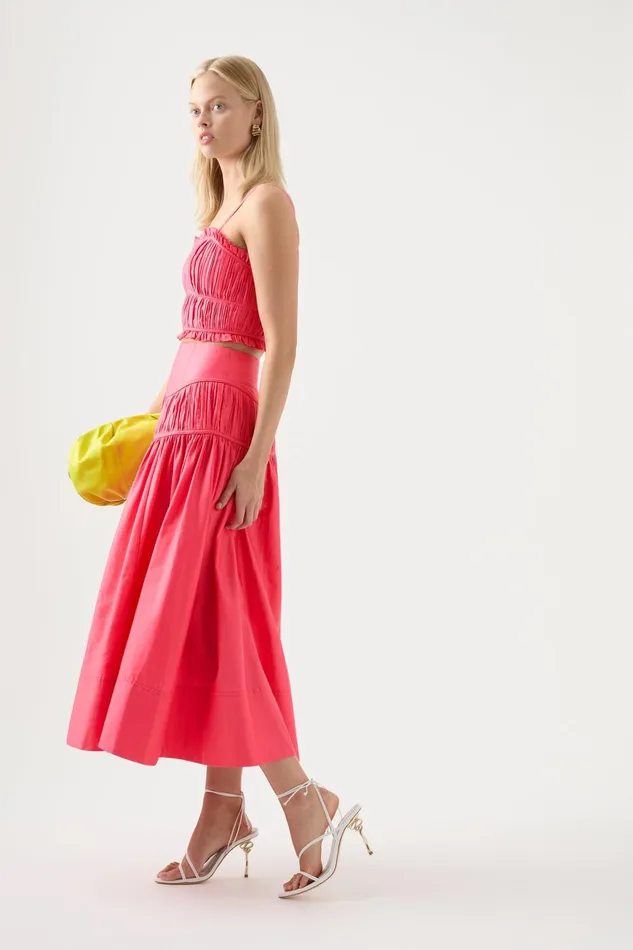 Women Skirts Aje Curve Midi Skirt Rouge Pink