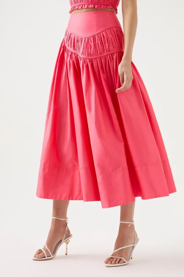 Women Skirts Aje Curve Midi Skirt Rouge Pink