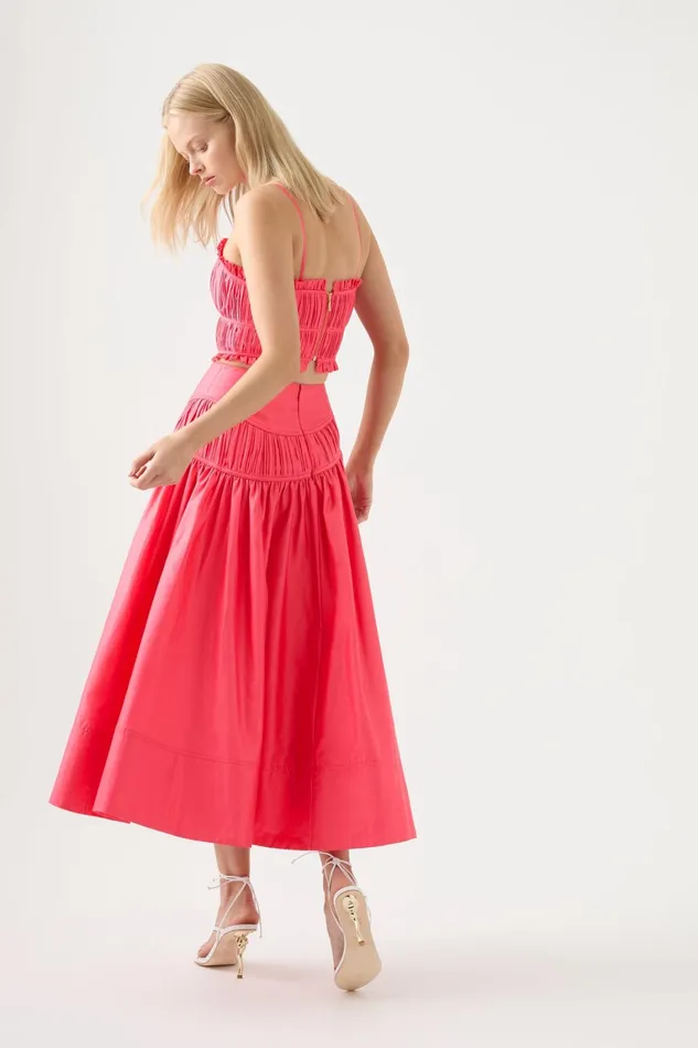 Women Skirts Aje Curve Midi Skirt Rouge Pink