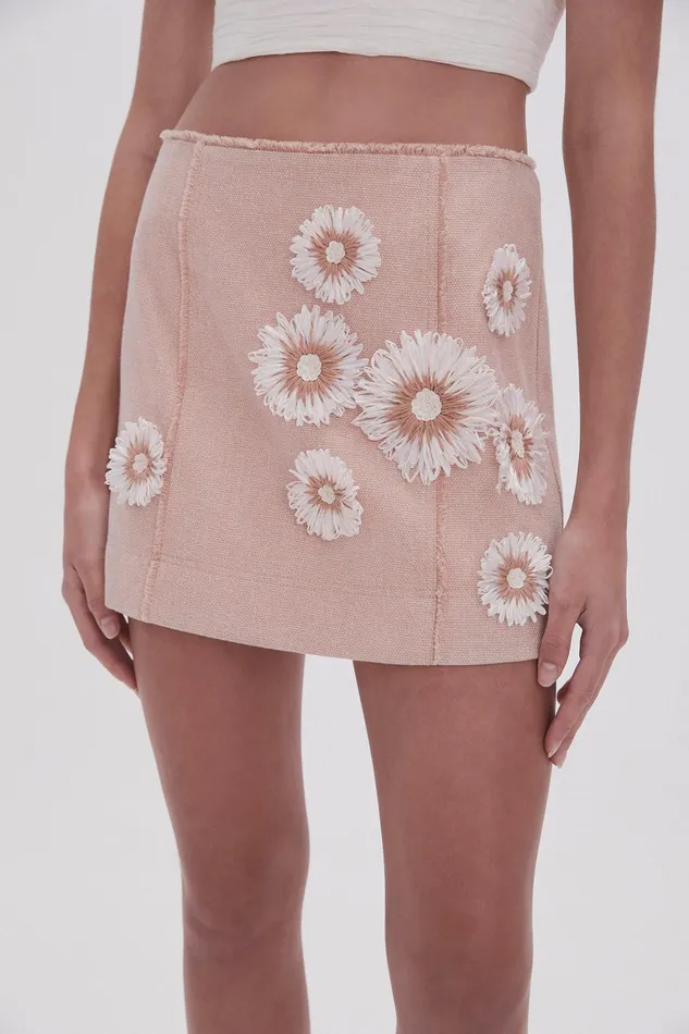 Women Skirts Aje Dorothy Flower Mini Skirt Ivorynatural
