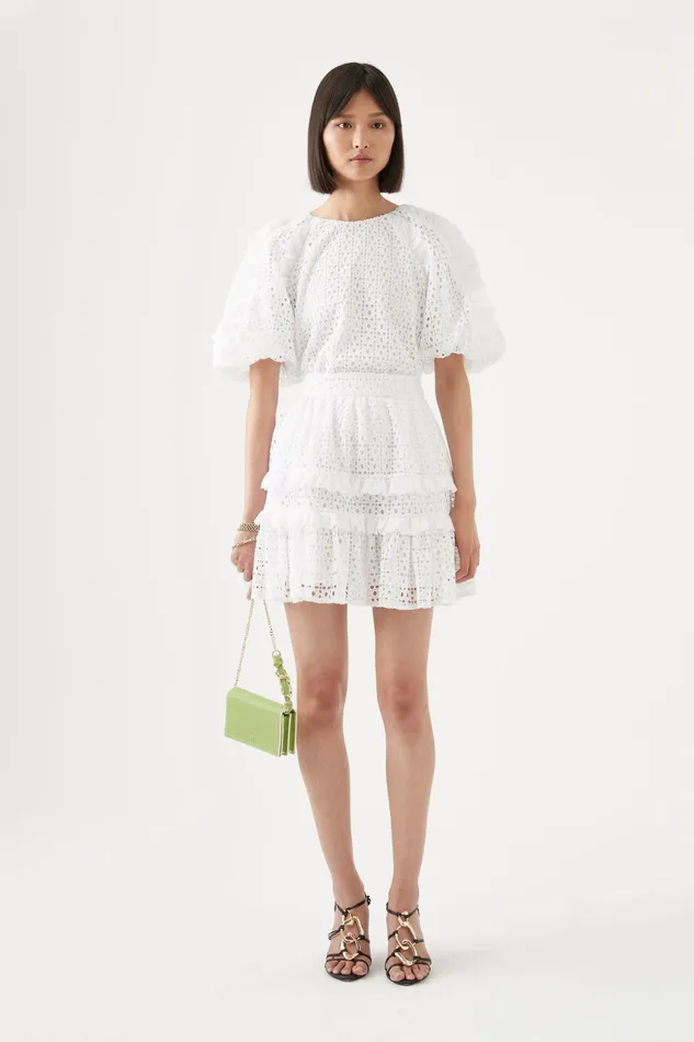 Women Skirts Aje Lita Broderie Mini Skirt Ivory