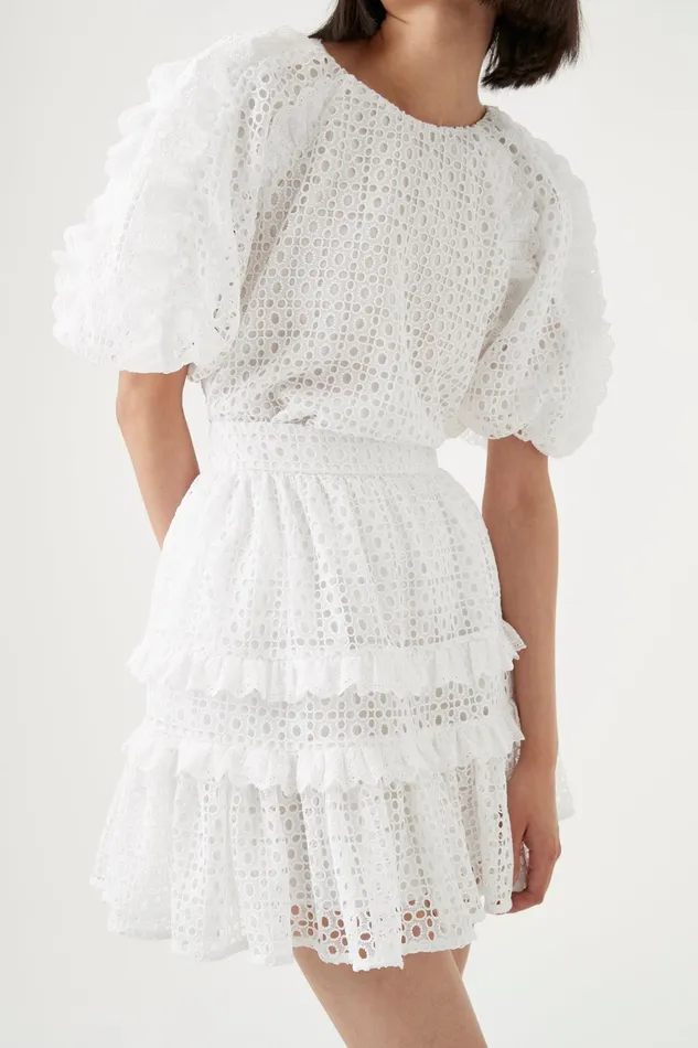 Women Skirts Aje Lita Broderie Mini Skirt Ivory