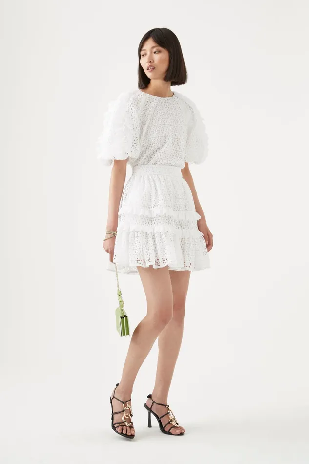 Women Skirts Aje Lita Broderie Mini Skirt Ivory