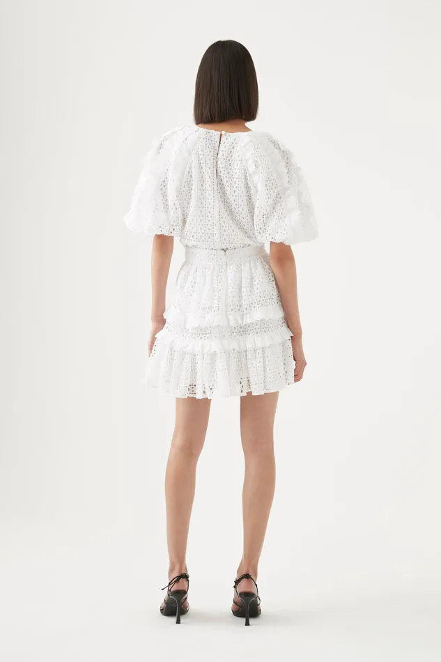 Women Skirts Aje Lita Broderie Mini Skirt Ivory