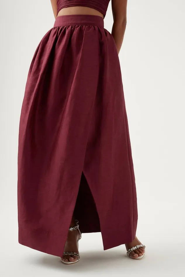 Women Skirts Aje Mirabelle Tulip Maxi Skirt Burgundy
