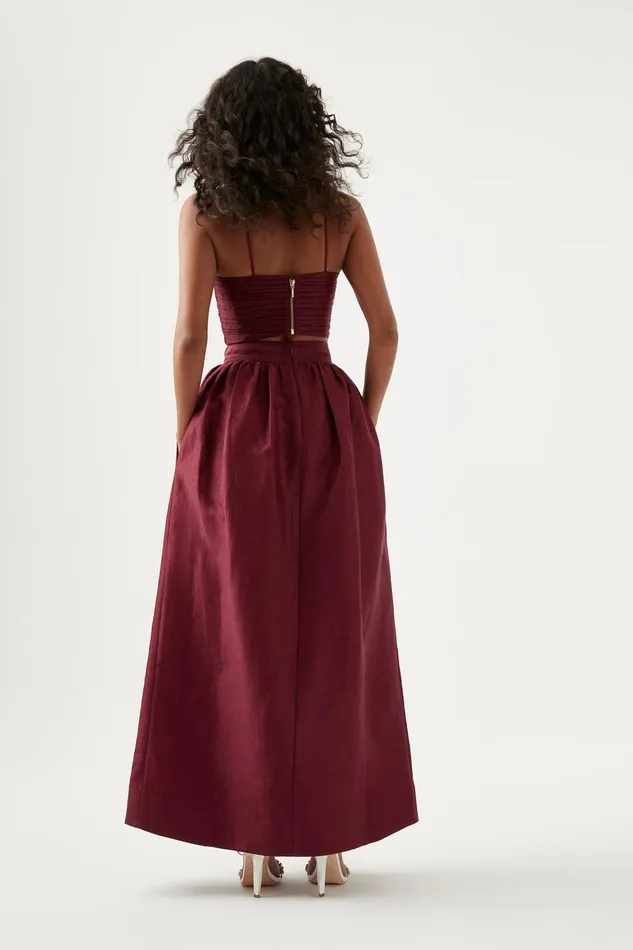 Women Skirts Aje Mirabelle Tulip Maxi Skirt Burgundy