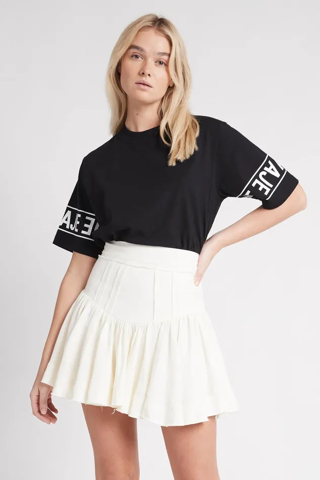 Women Skirts Aje Reverb Flip Mini Skirt Ivory