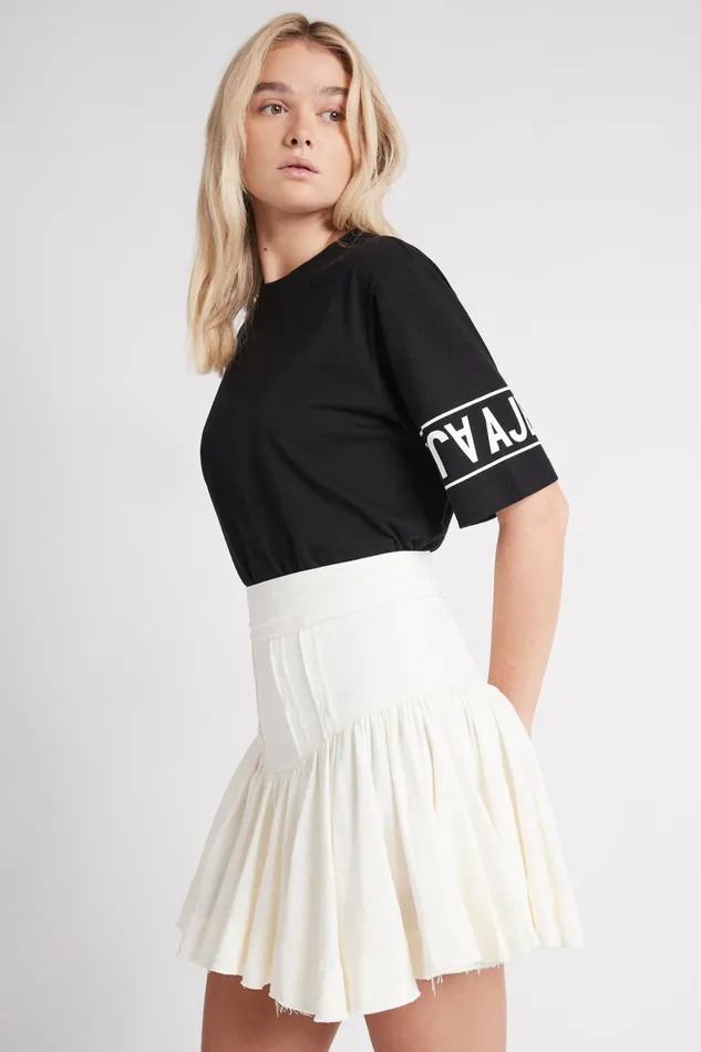 Women Skirts Aje Reverb Flip Mini Skirt Ivory