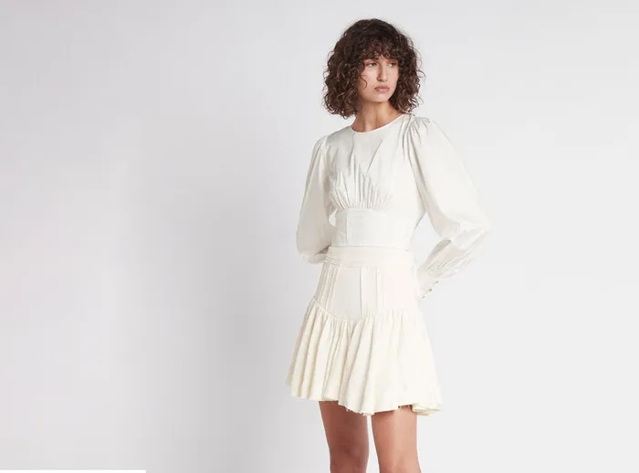 Women Skirts Aje Reverb Flip Mini Skirt Ivory
