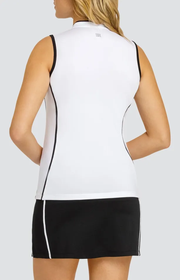 Women Sleeveless Tail Activewear Aiana Top 8211 Chalk White