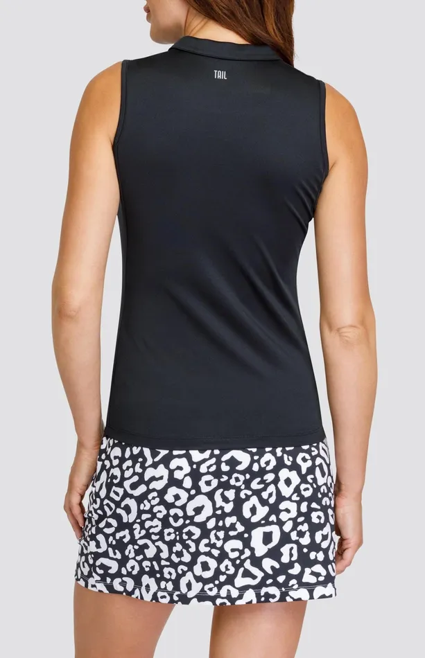 Women Sleeveless Tail Activewear Aroha Top 8211 Onyx Black