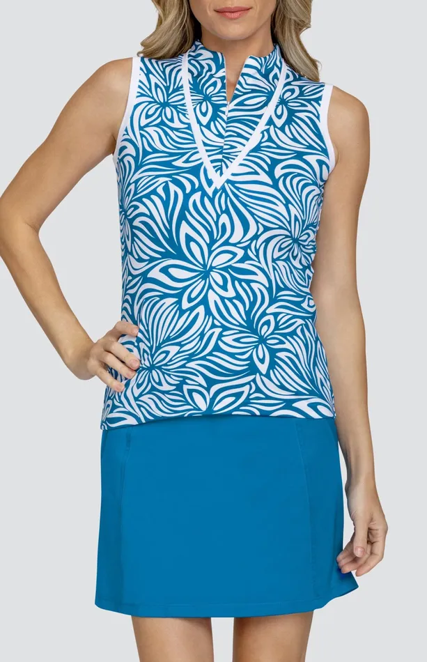 Women Sleeveless Tail Activewear Shasta Top 8211 Grecian Blooms