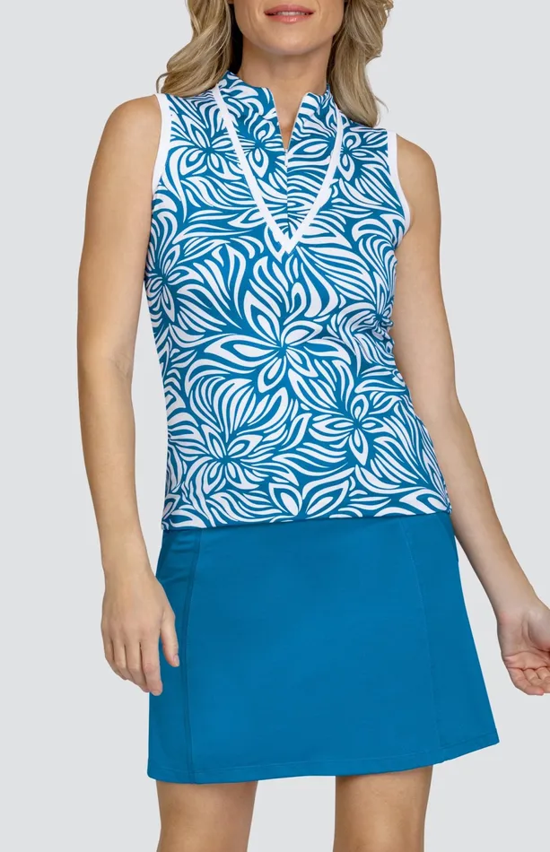 Women Sleeveless Tail Activewear Shasta Top 8211 Grecian Blooms
