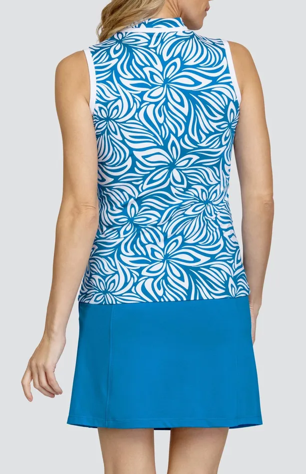 Women Sleeveless Tail Activewear Shasta Top 8211 Grecian Blooms