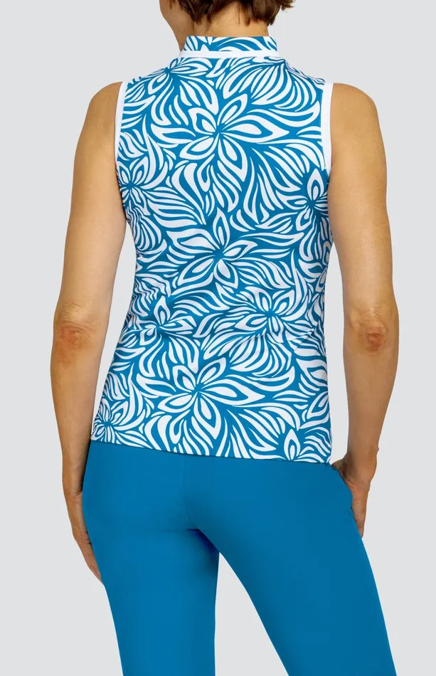 Women Sleeveless Tail Activewear Shasta Top 8211 Grecian Blooms