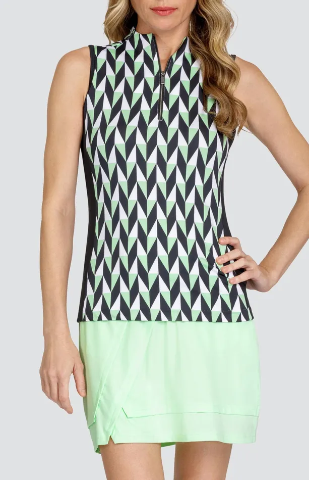 Women Sleeveless Tail Activewear Zura Top 8211 Chevron Geo
