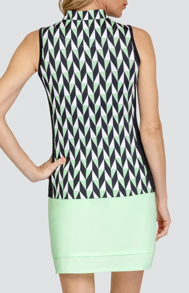 Women Sleeveless Tail Activewear Zura Top 8211 Chevron Geo