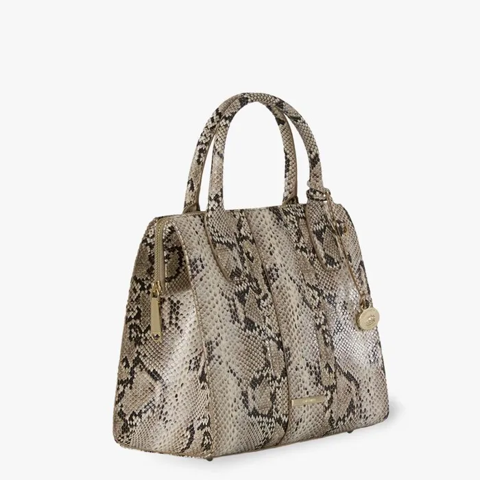 Women Small Caroline Beige Sandcastle Brahmin Satchels Chevron Women Small Caroline Beige Sandcastle Brahmin Satchels Chevron