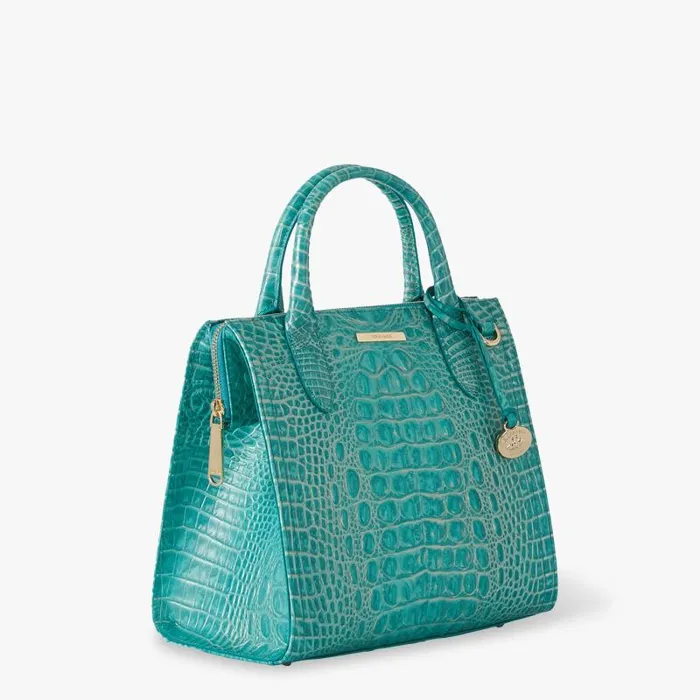 Women Small Caroline Mermaid Green Melbourne Brahmin Satchels Chevron Women Small Caroline Mermaid Green Melbourne Brahmin Satchels Chevron