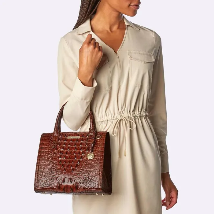 Women Small Caroline Mermaid Green Melbourne Brahmin Satchels Chevron Women Small Caroline Mermaid Green Melbourne Brahmin Satchels Chevron