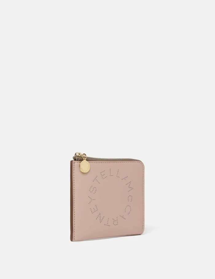 Women Stella McCartney Card Cases Logo Zip Cardholder Blush Women Stella McCartney Card Cases Logo Zip Cardholder Blush