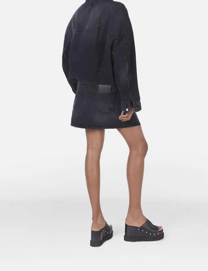 Women Stella McCartney Coats And Jackets Falabella Oversized Denim Jacket Black Women Stella McCartney Coats And Jackets Falabella Oversized Denim Jacket Black