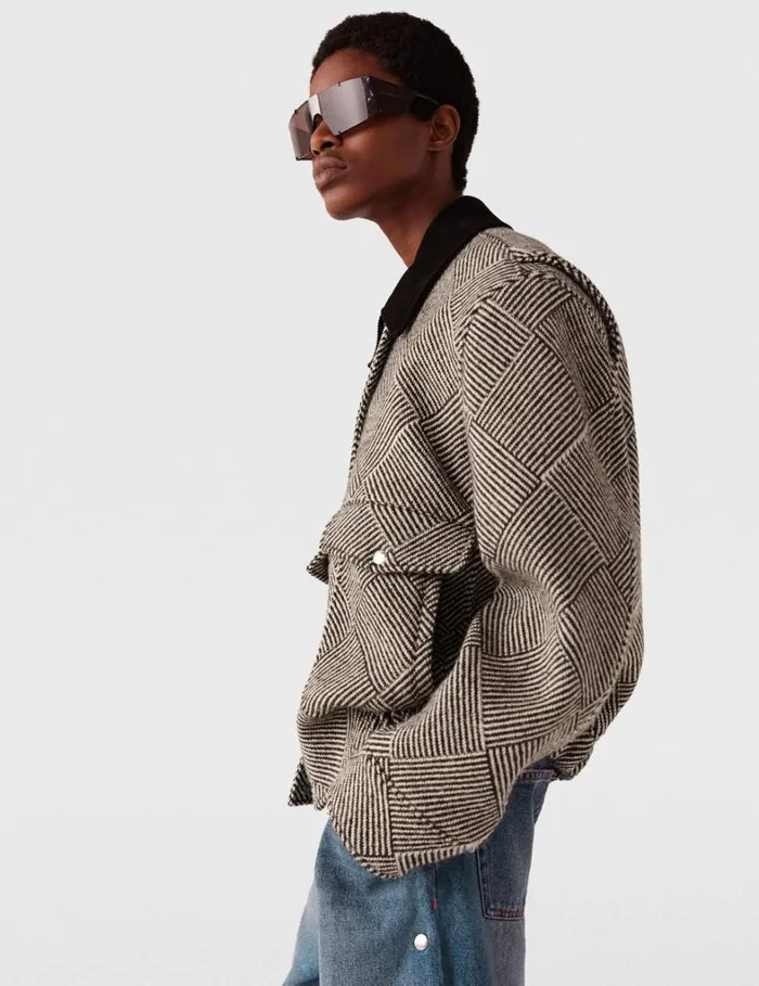 Women Stella McCartney Coats And Jackets Oversized Tweed Bomber Jacket Beige Tweed Women Stella McCartney Coats And Jackets Oversized Tweed Bomber Jacket Beige Tweed