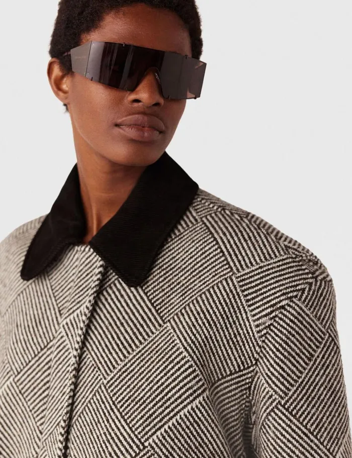 Women Stella McCartney Coats And Jackets Oversized Tweed Bomber Jacket Beige Tweed Women Stella McCartney Coats And Jackets Oversized Tweed Bomber Jacket Beige Tweed